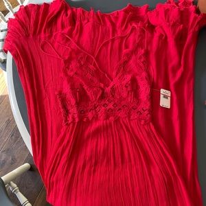Free People XS. Red mid length dress. Tag still on